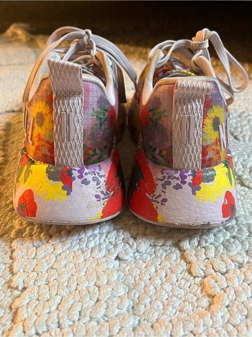 NOBULL Women's Floral Lace-Up Trainers in Pink, Red, Yellow